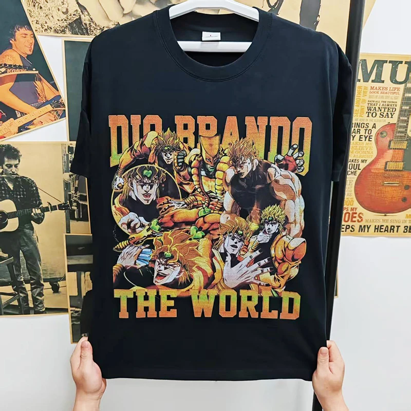 龟星球情侣JOJO美式迪奥布兰度印花休闲短袖国潮百搭学生圆领宽松