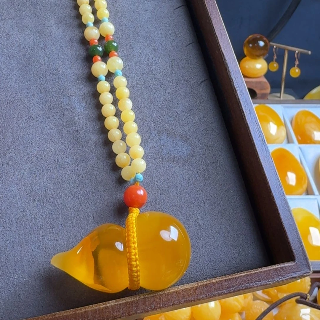 蜜蜡毛衣链未镶嵌