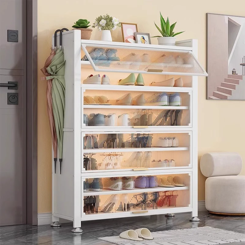 钢制鞋柜家用入户玄关收纳柜防尘大容量多层置物鞋架上翻门储物柜