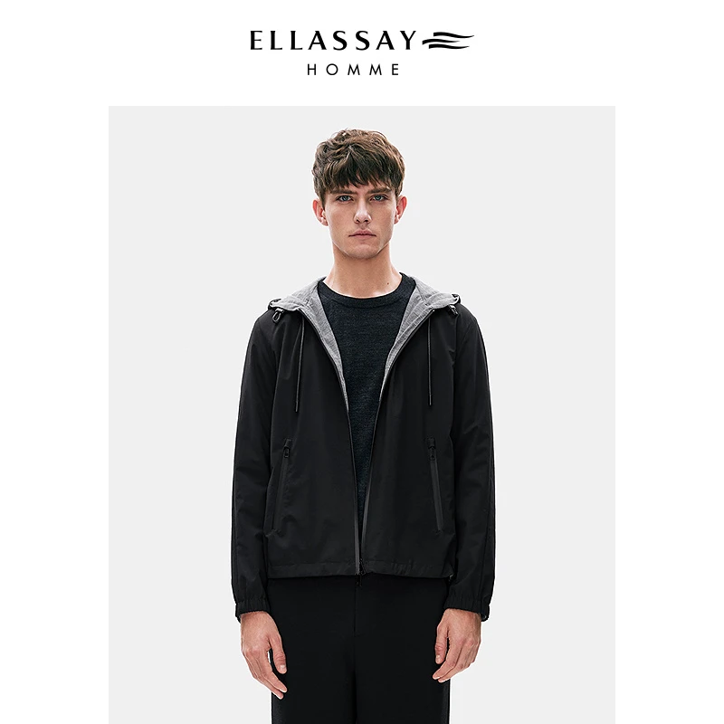 ELLASSAY歌力思男装澳大利亚羊毛连帽外套EME351T01900