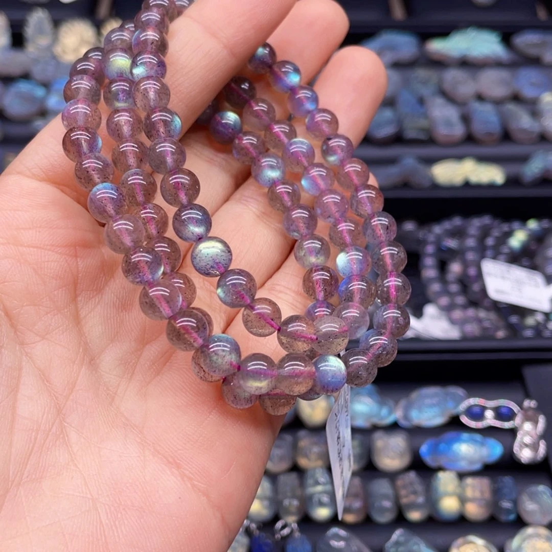 长石手串未镶嵌光**足6.6左右