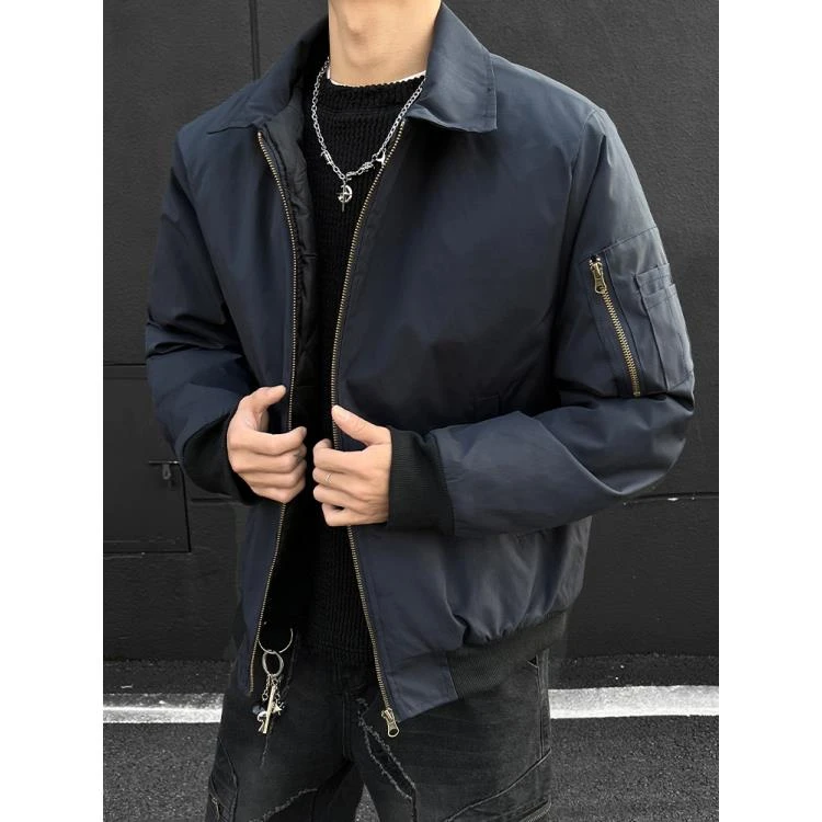 T120 【特定拉链版本】美式复古翻领飞行员夹克棉衣外套男衣秋冬季