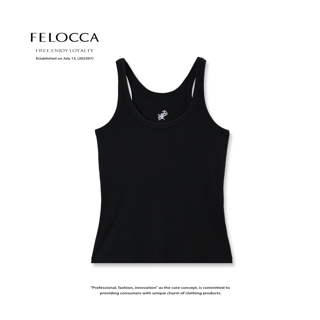 【FELOCCA】前后刺绣高弹力百搭时尚无袖背心25SBX157-1