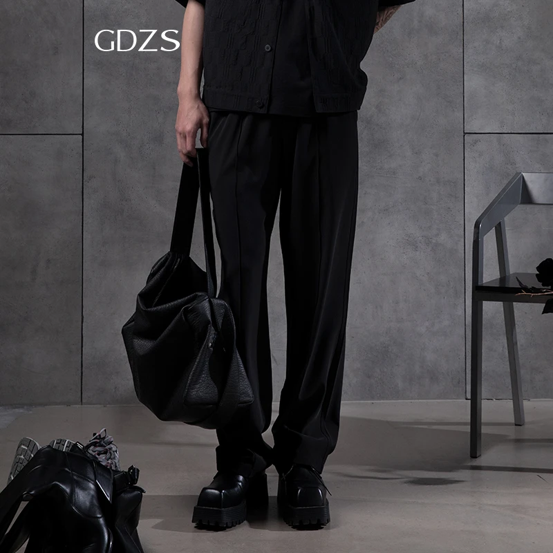 GDZS格度佐致品牌男装-春夏新款百搭舒适黑色直筒休闲裤PACFC1109