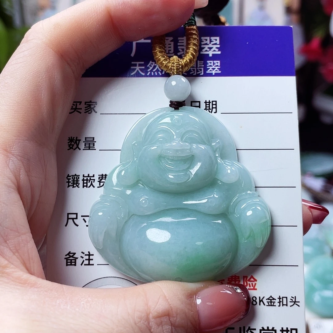 翡翠未镶嵌颈饰佛公45