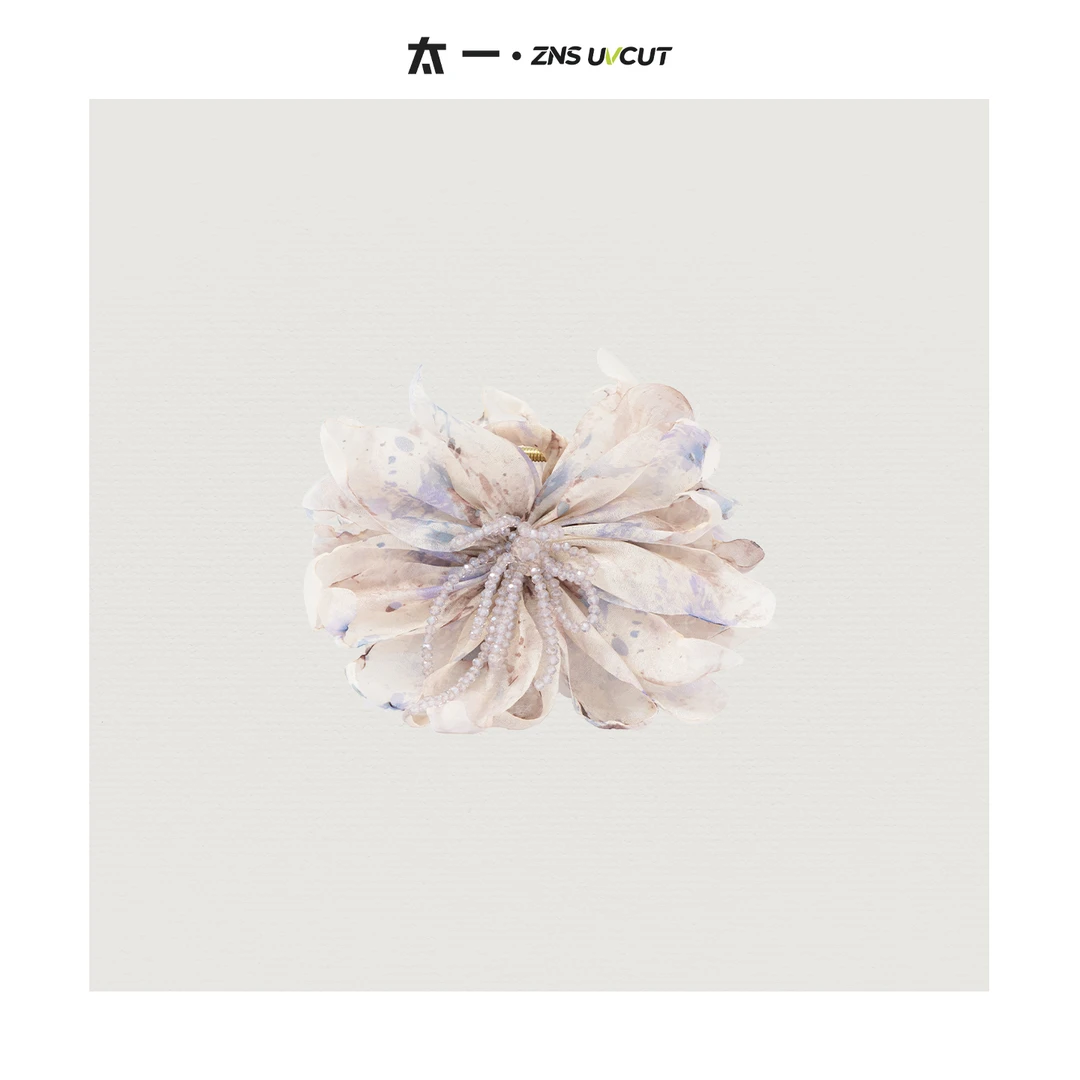 新款雪雾迷蝶新中式国风抓夹高级感气质百搭发饰鲨鱼夹