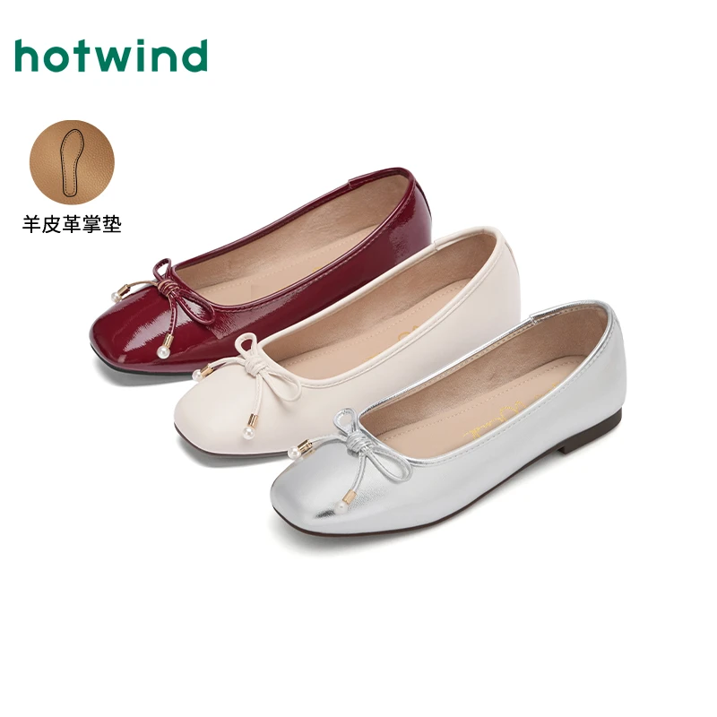 热风蝴蝶结百搭平底单鞋2025春季新款时尚玛丽珍鞋女士H07W25510