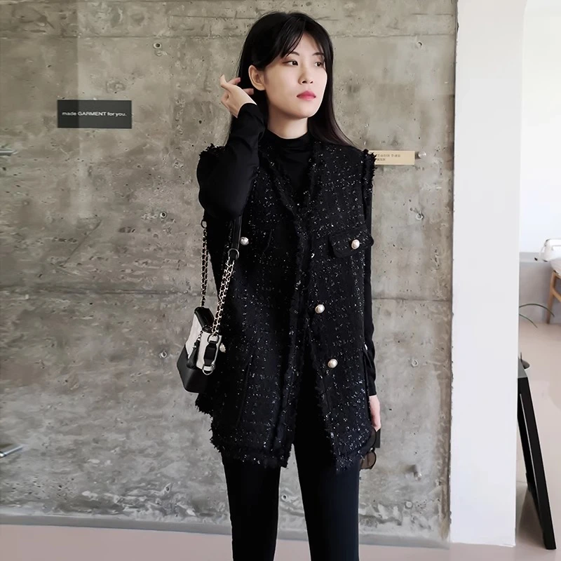 香风小马甲女2025春秋季新款背心韩版编织宽松马夹外套工装风上衣