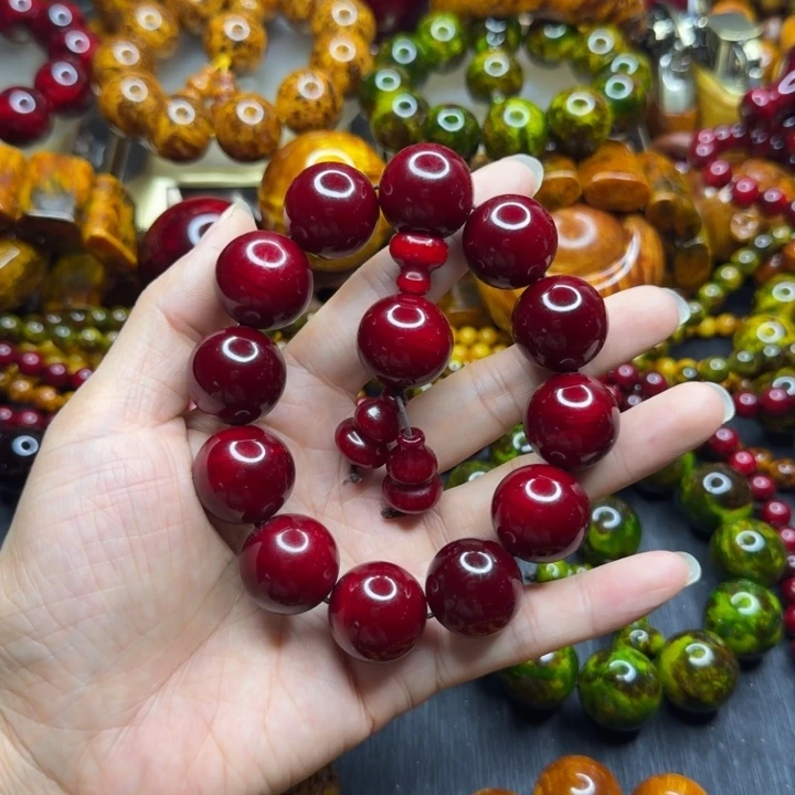 松木琥珀木文玩手串