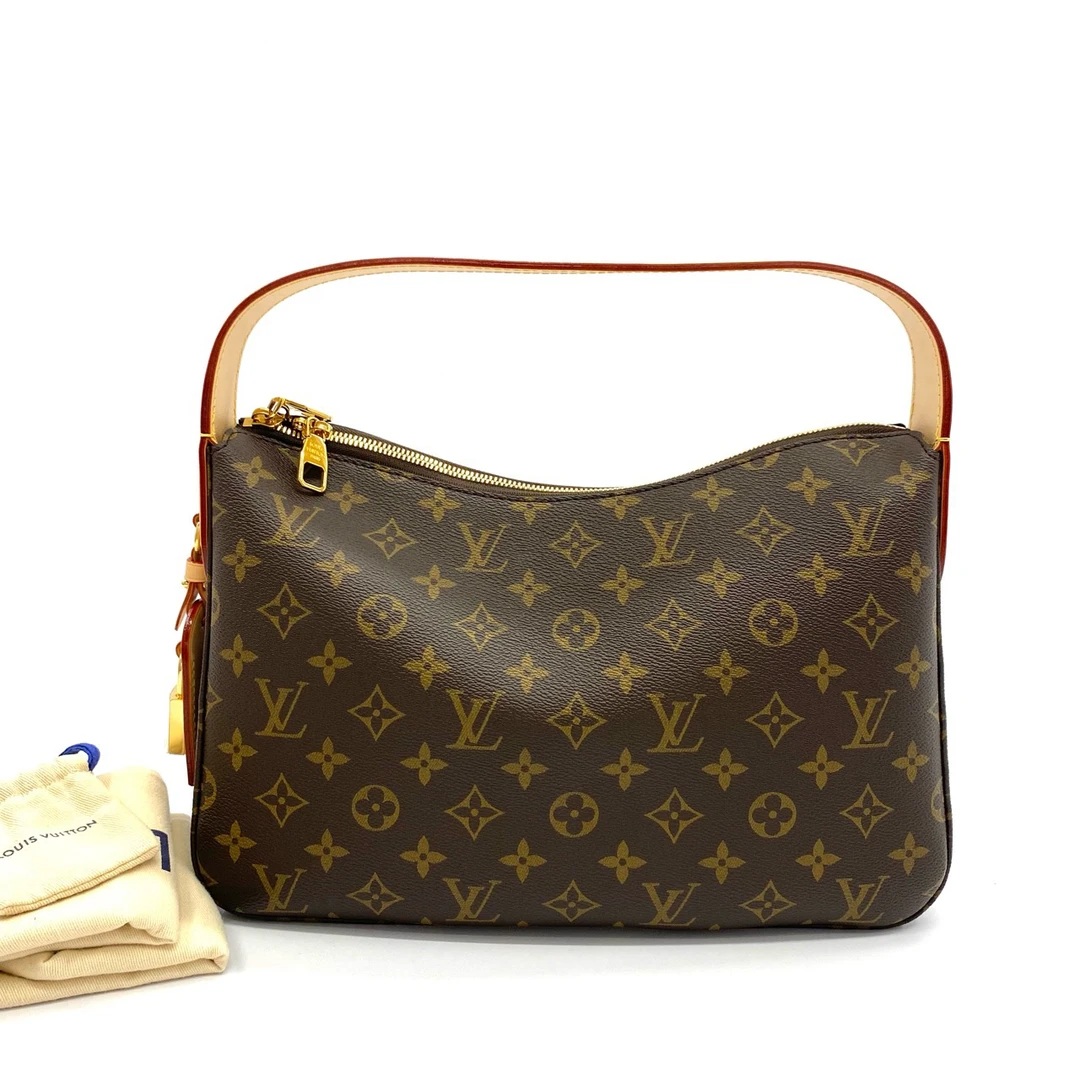 95新 LV 98新 LV 路易威登SLOUCHY 经典老花 手提单肩包 小号