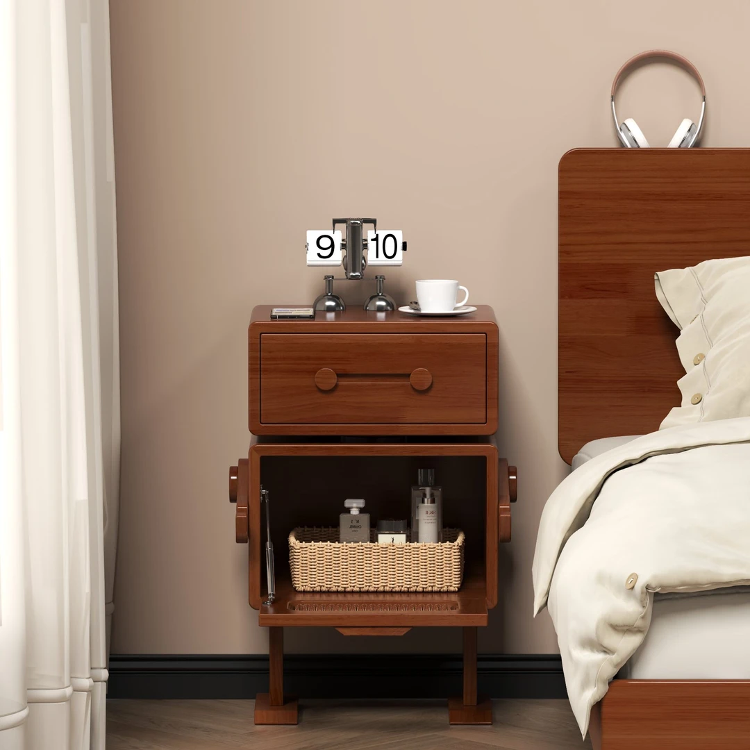 【店庆福利款】全实木 机器人床头柜 高柜 置物柜  儿童卧室柜