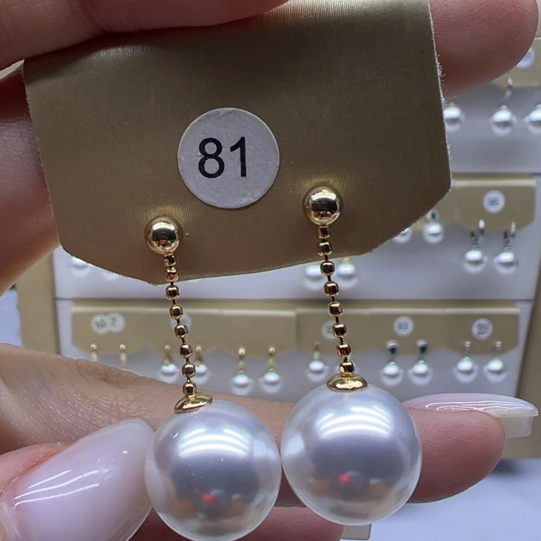 银S925镶嵌耳饰淡水珍珠