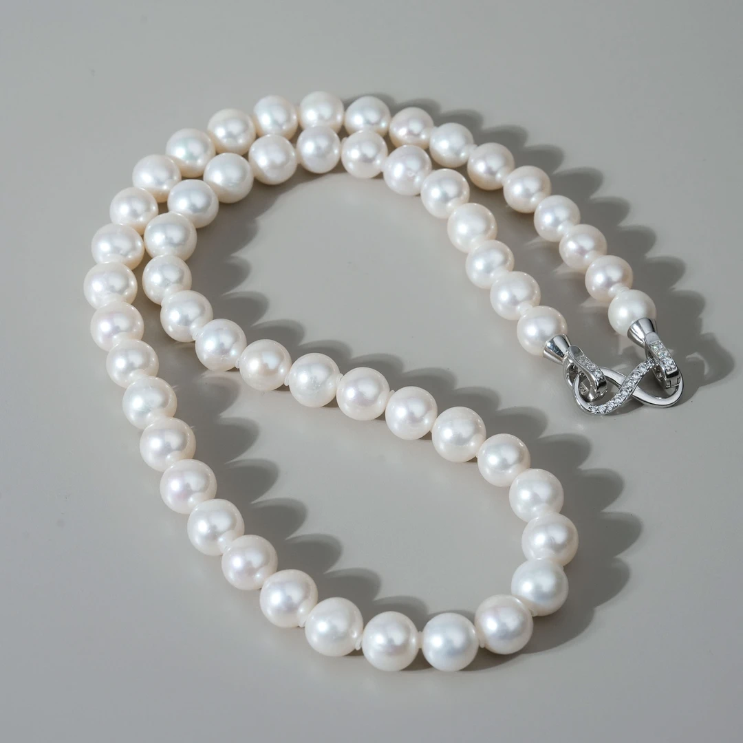 7.5-8.5mm 风铃 银925无核天然淡水珍珠项链45cm