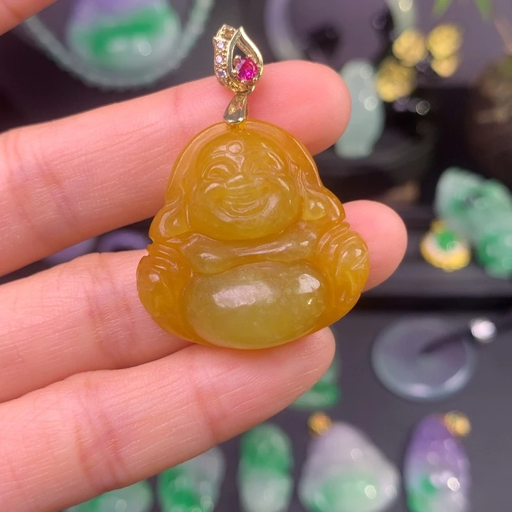 翡翠未镶嵌吊坠(赠链)