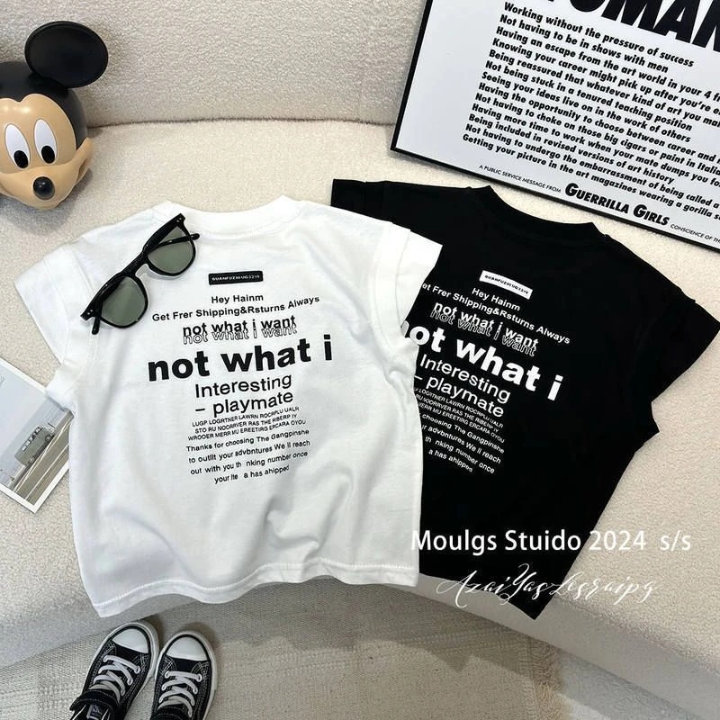 新款儿童纯棉飞袖T恤短袖夏季男宝宝女宝宝短袖童装上衣体恤