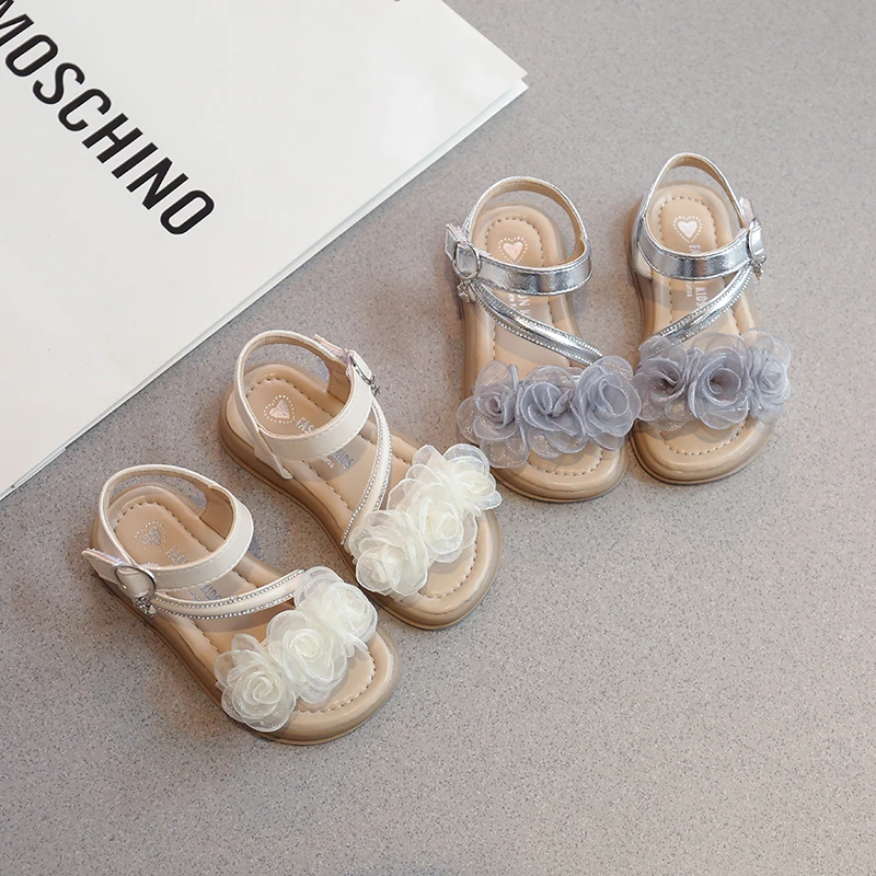 女童品牌童鞋新款夏季花朵公主凉鞋韩版中小童软底小仙女时装童鞋