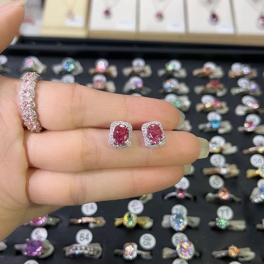 莫桑石非金属SH耳钉两卡