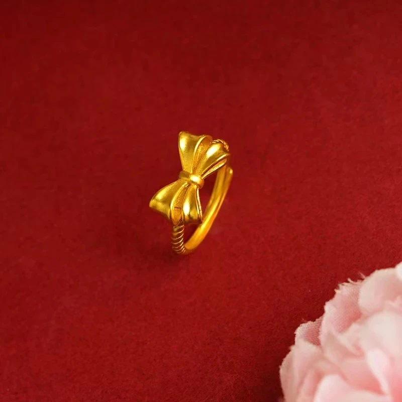 钛钢戒指 蝴蝶结戒指