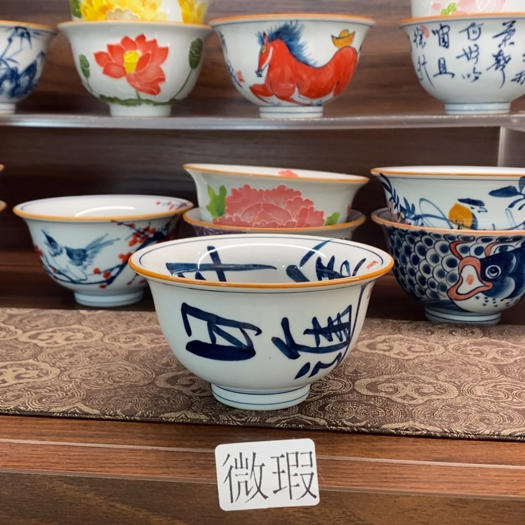 釉下彩老陶泥手工绘制