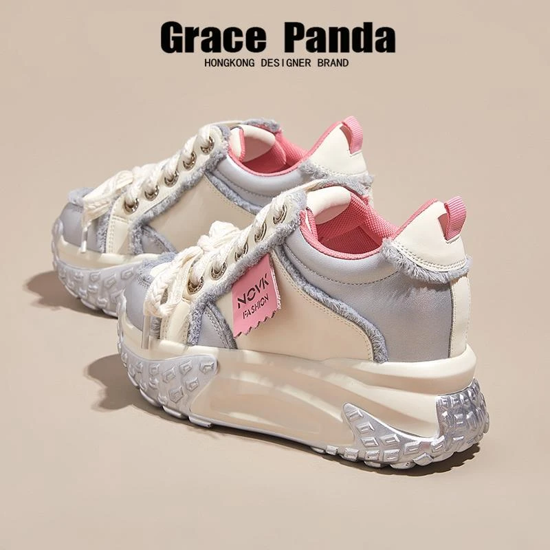 【cufk官方正品】~香港馆~新款春季厚底时尚显脚小内增高老爹鞋女