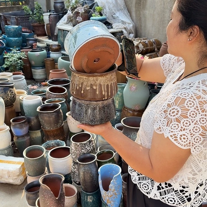 口15高11瑕疵随机三个盆三个盆子