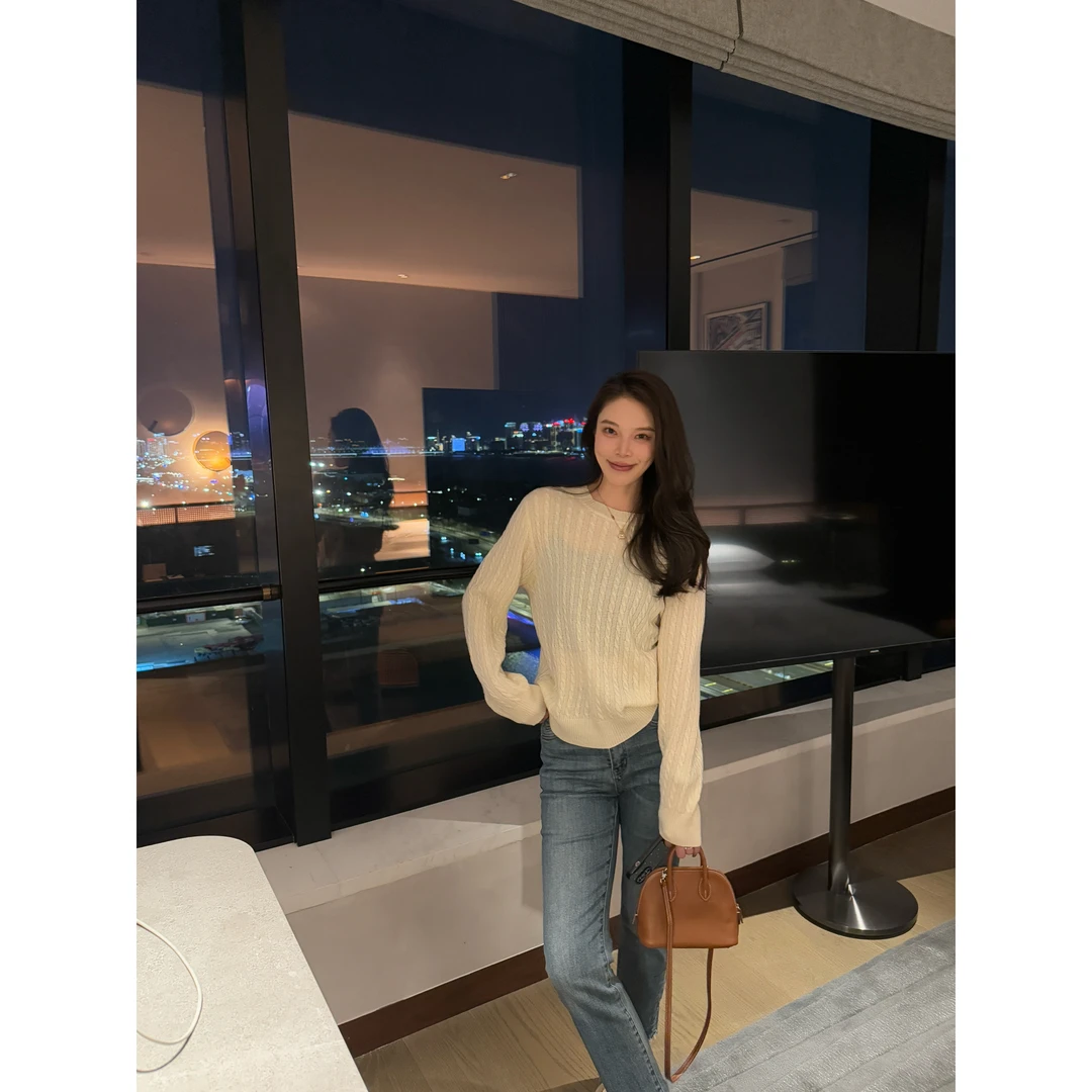 “自在真我”气质优雅显高级慵懒百搭打底衫D4L003