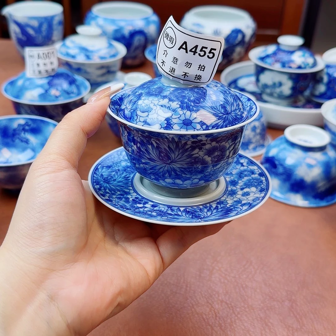 景德镇陶瓷手绘盖碗