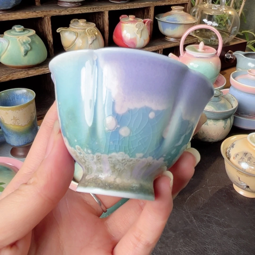 盘纯手工制作柴烧茶器