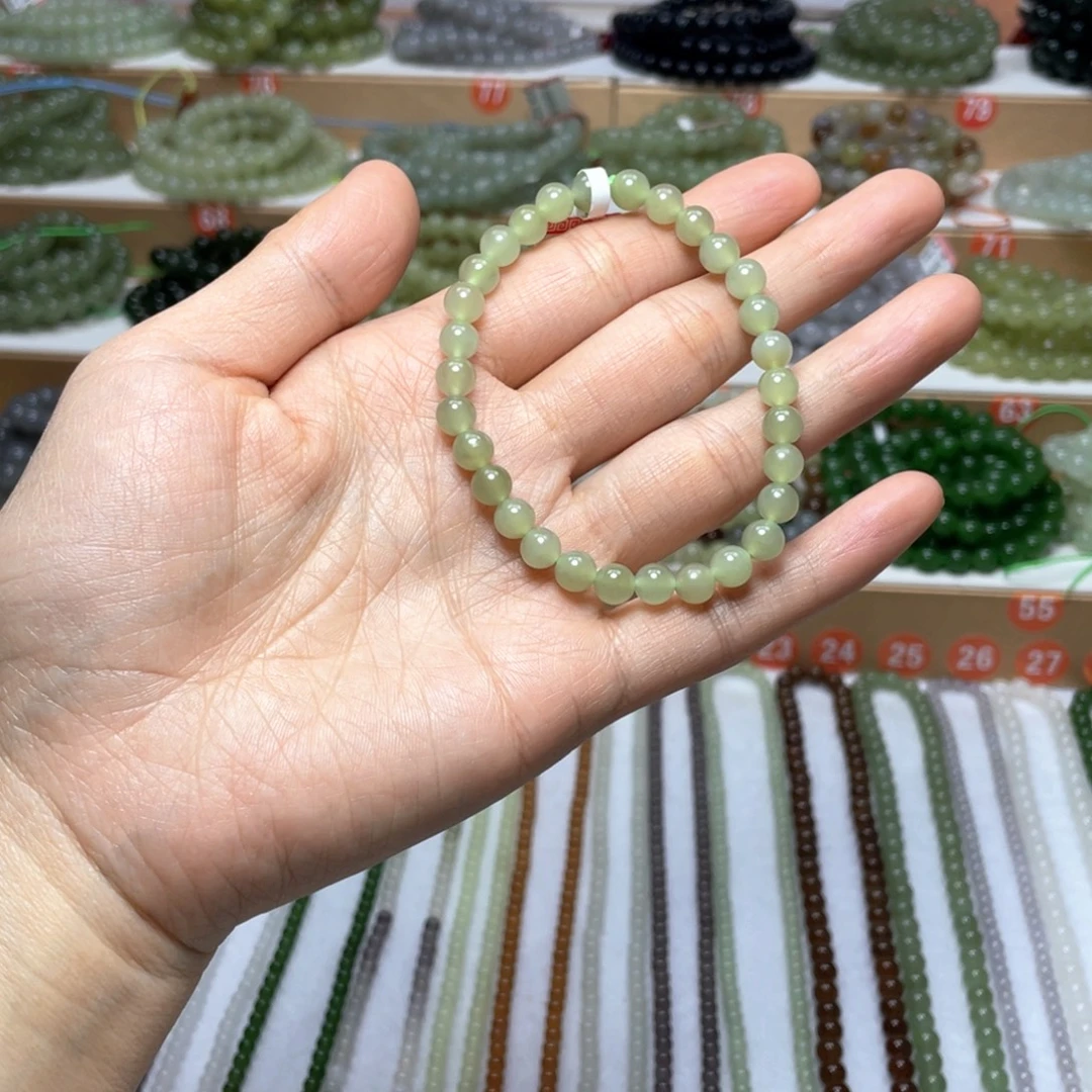 和田玉未镶嵌手链6mm