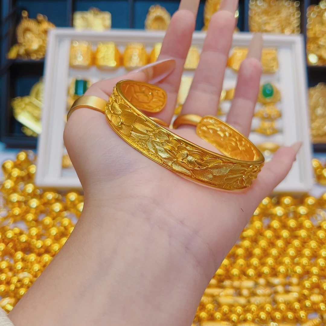 合金合金新款牡丹花手镯
