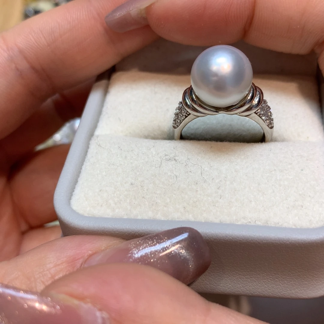 海水珍珠戒指银S925镶嵌