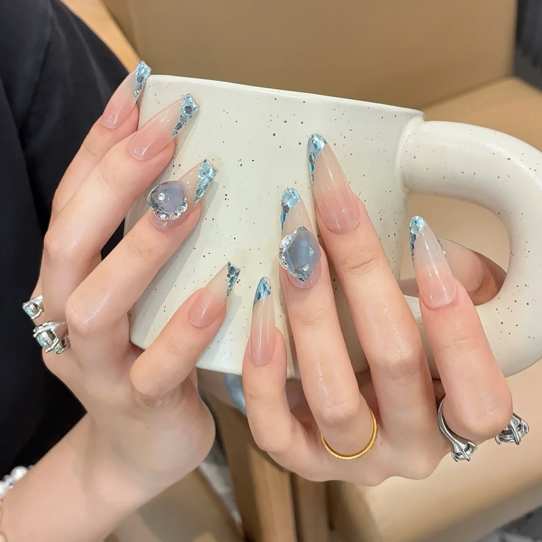 郭小双穿戴甲【泌蓝】全华版手工穿戴甲10片盒装H30958