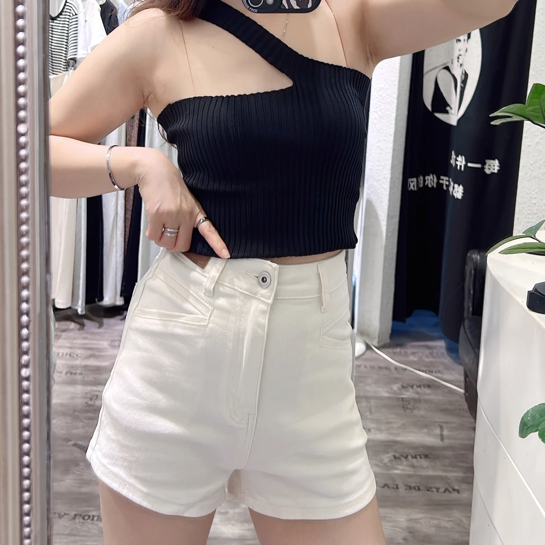 高品质高腰牛仔短裤时尚百搭