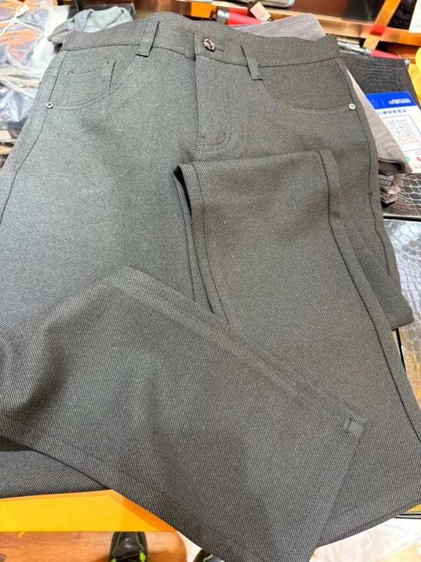 拉链男刺绣/绣花直筒裤春秋牛仔裤秋冬纽扣中腰长裤