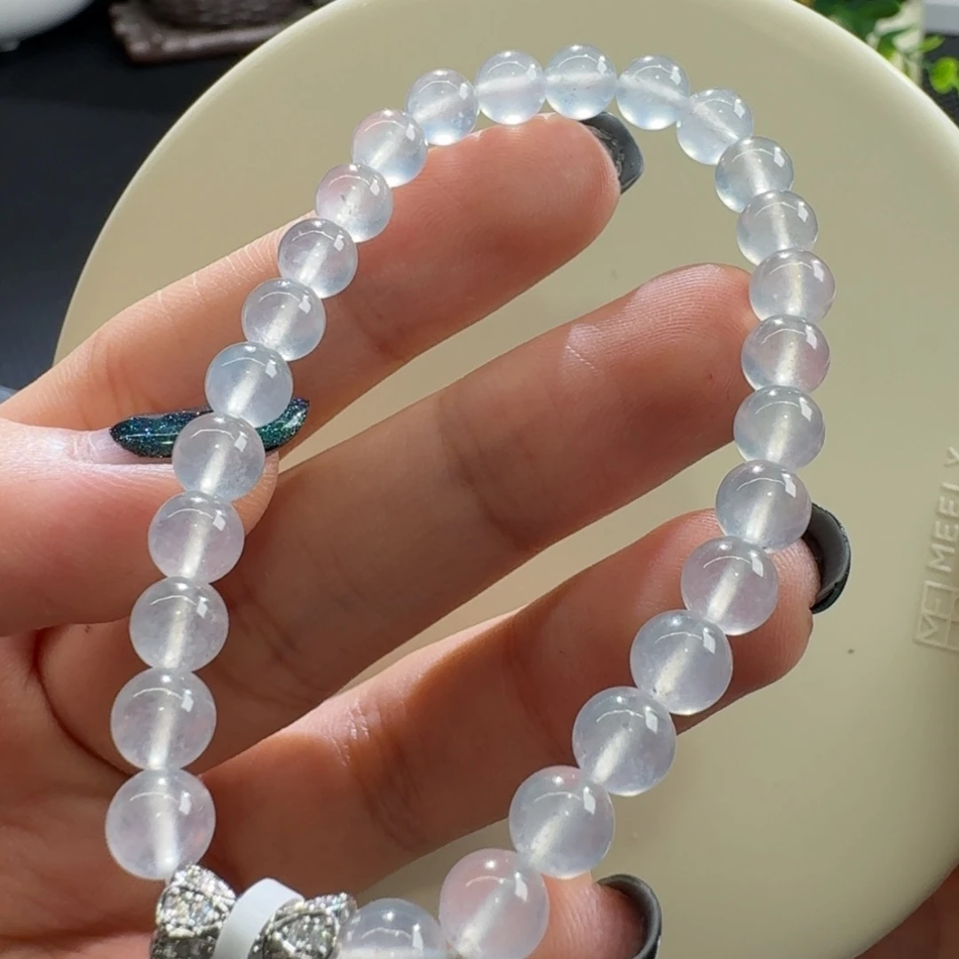 未镶嵌手串翡翠高冰白月光手串卡6 巨漏！福利！