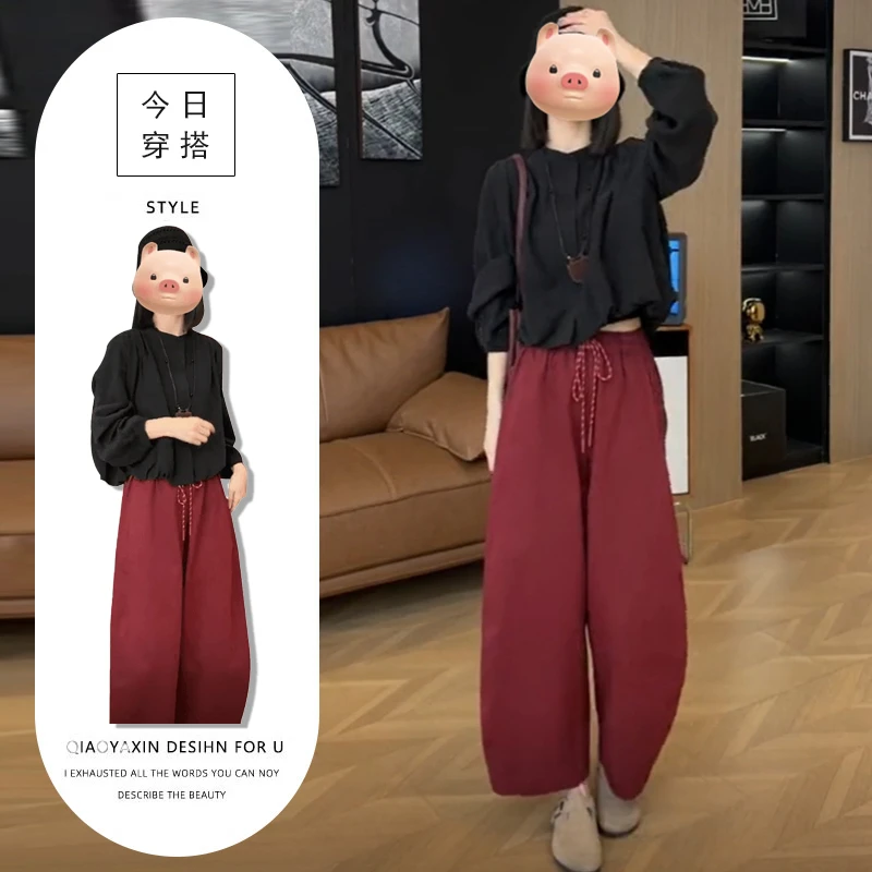 欧货穿搭套装女2025早春新款韩版气质宽松减龄上衣高腰显瘦休闲裤