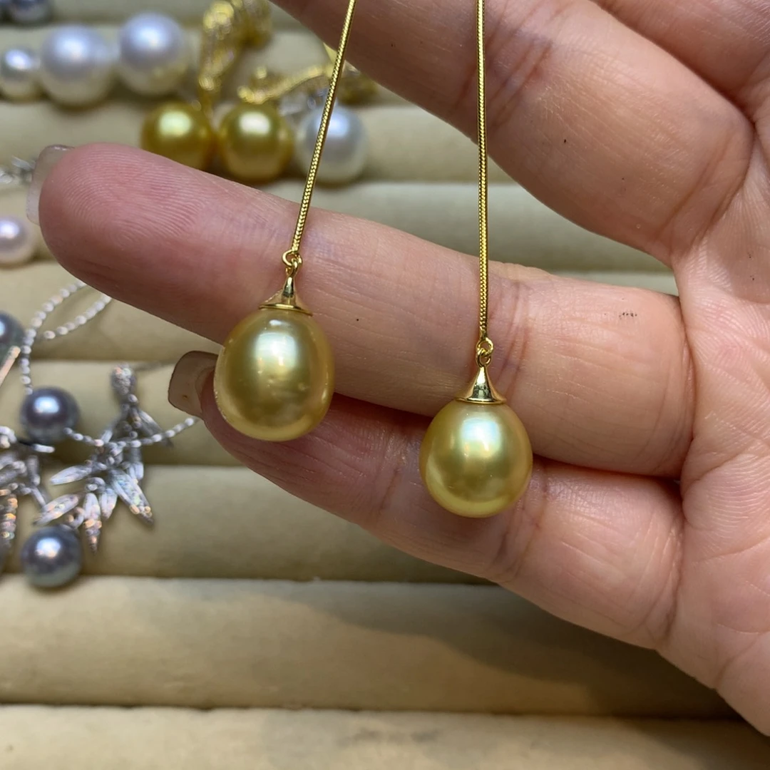 银S925镶嵌耳饰海水珍珠