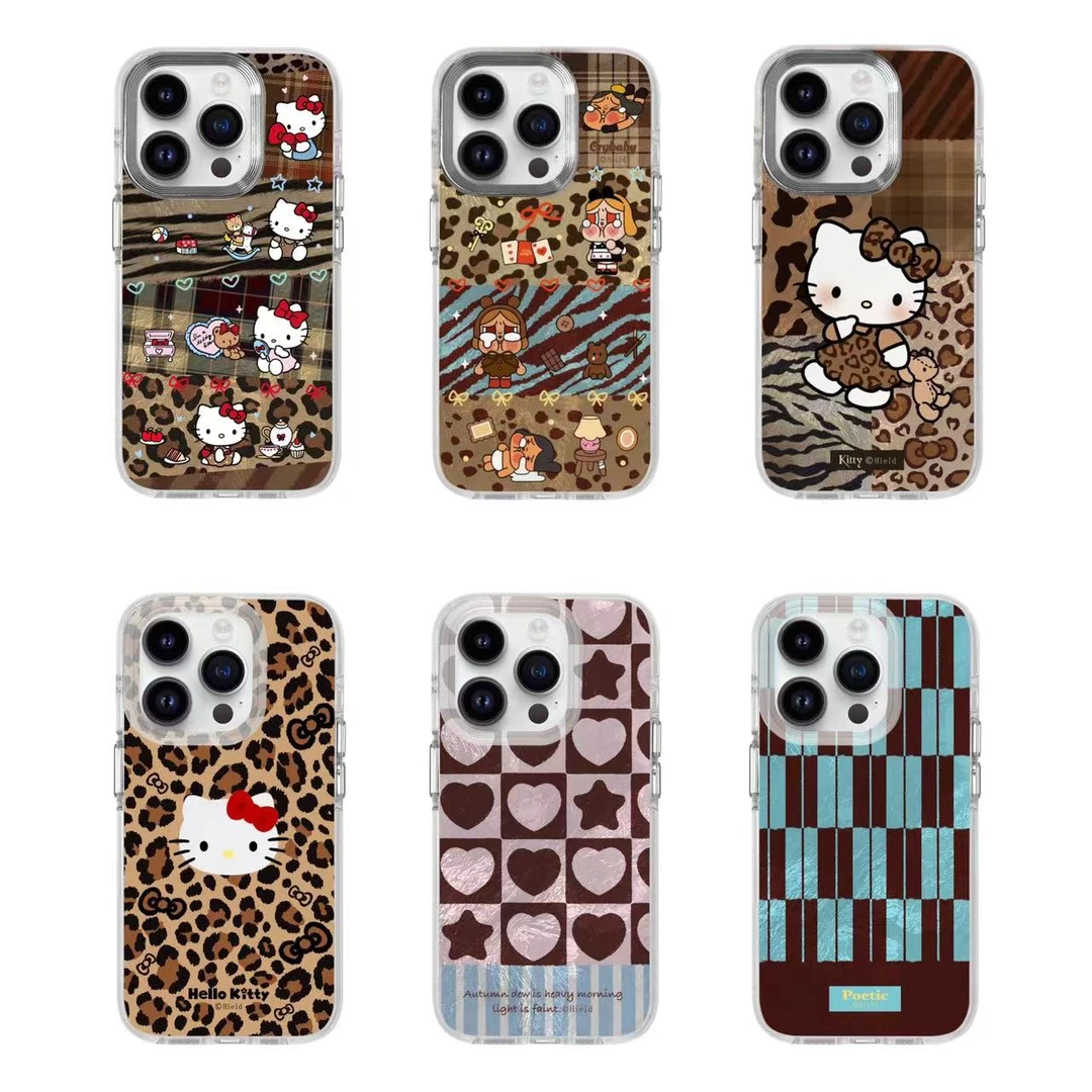 圆边气囊IMD工艺豹纹KT猫哭娃适用苹果17promax-14防摔个性手机壳