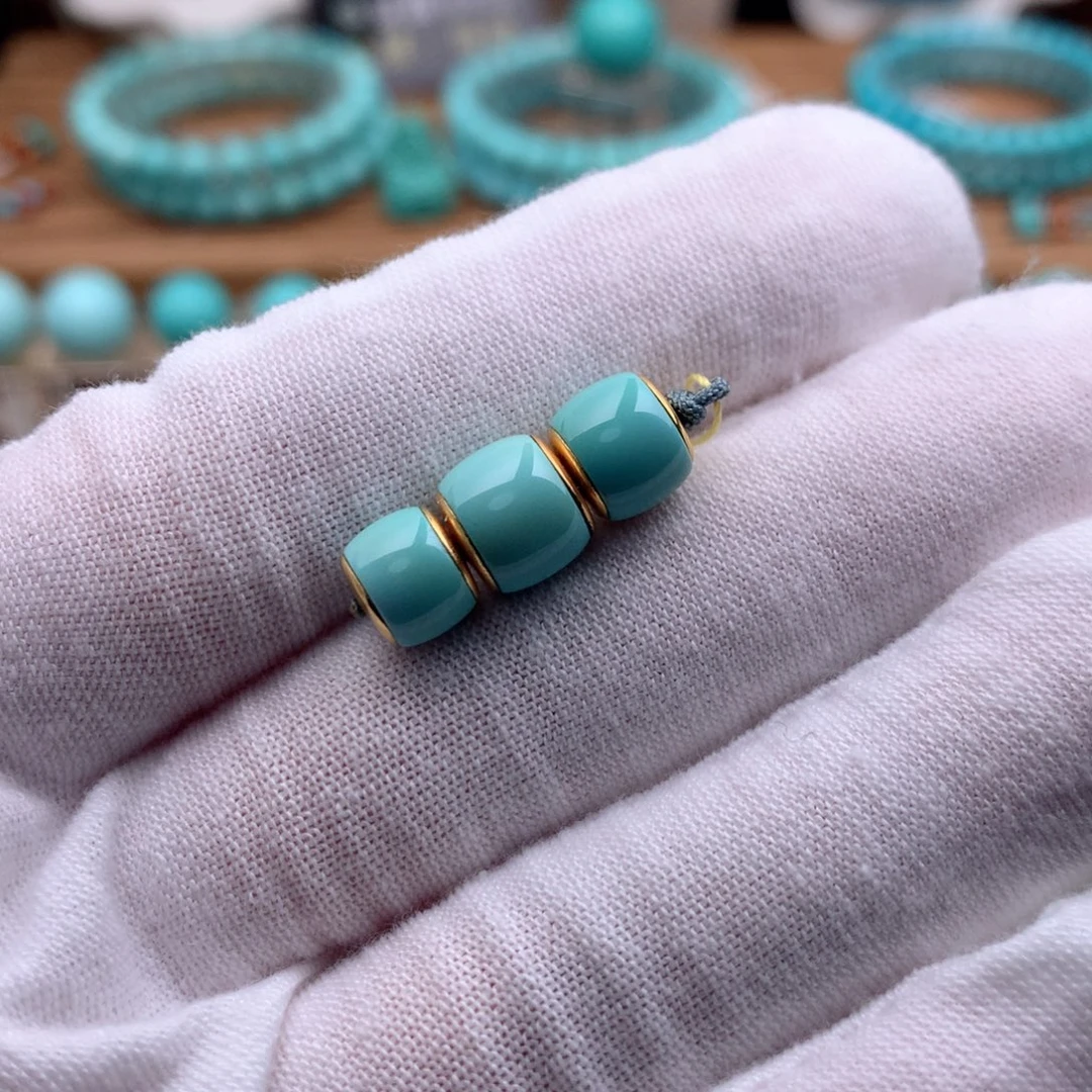 绿松石18K金镶嵌珠宝奇石