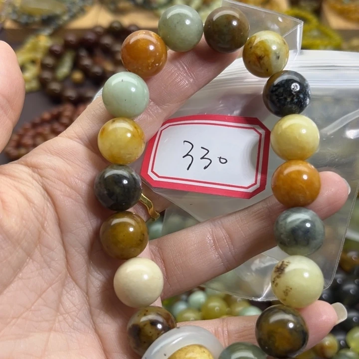未镶嵌蛇纹石玉手链