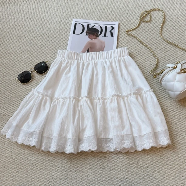 【容容定制】半身裙洋气高腰荷叶边A字防走光时尚韩版  短裙326