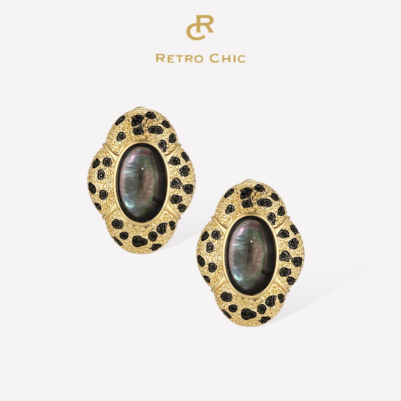 铜合金耳饰 RC RETRO CHIC 意大利复古时尚首饰 花豹耳钉