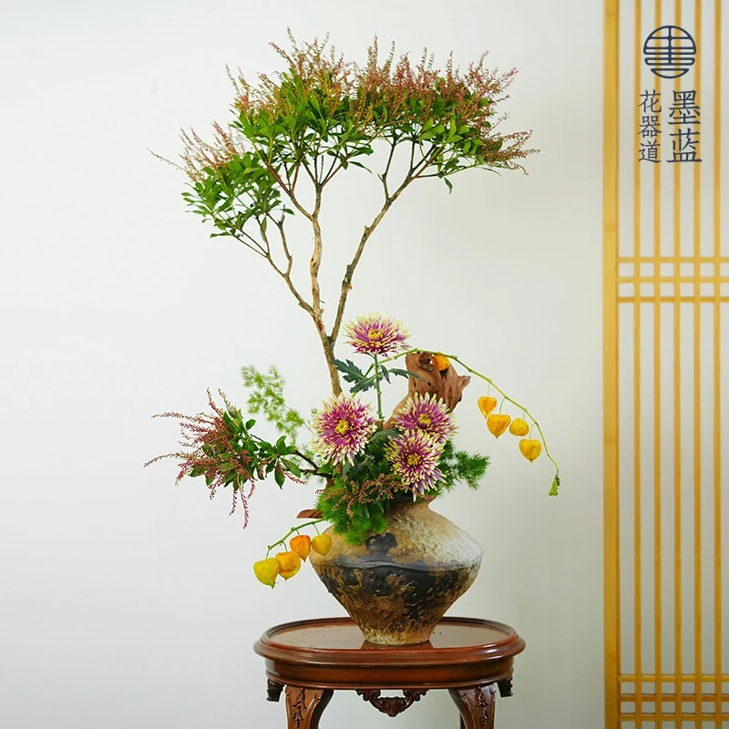 景德镇陶瓷粗陶花瓶插花罐子日式复古做旧装饰侘寂风禅意手工摆件