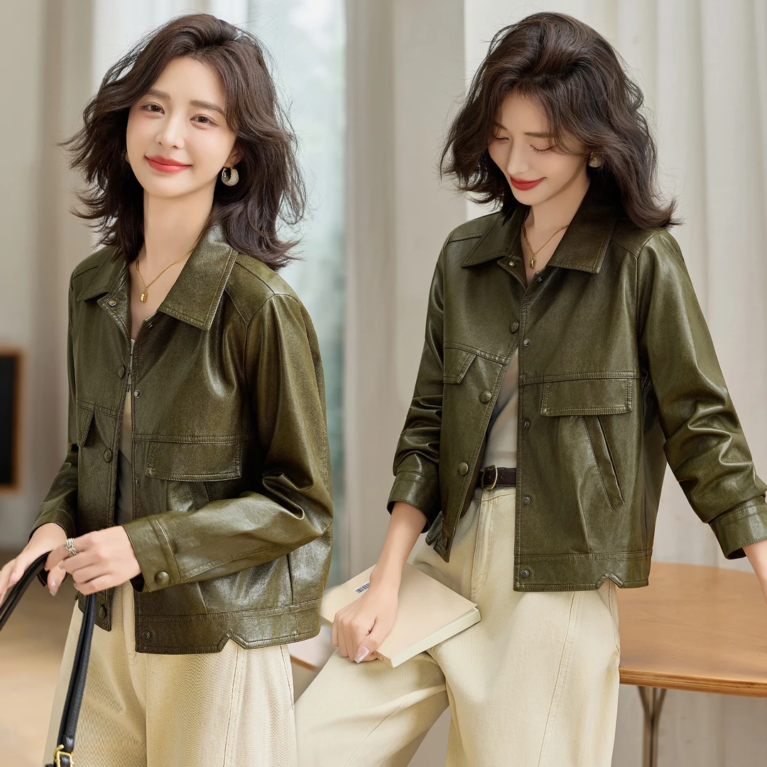 短款皮衣外套女2025秋装新款小个子修身百搭超好看机车服pu皮夹克