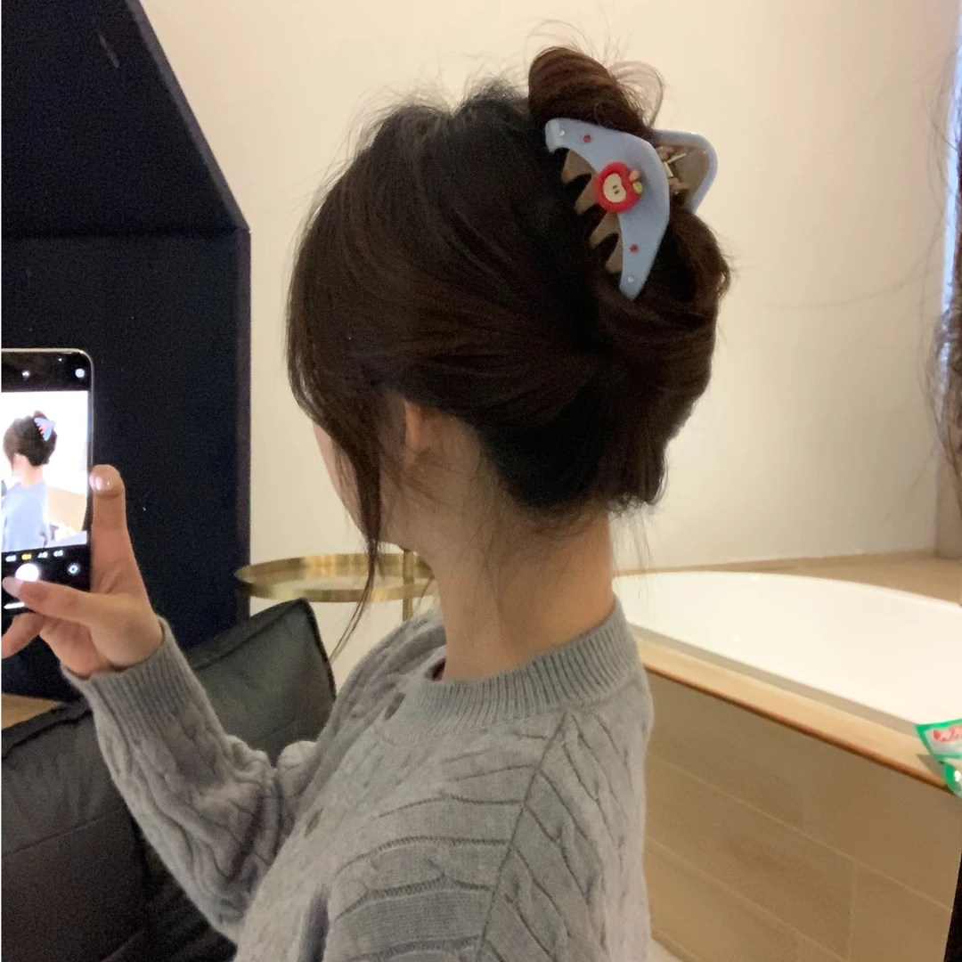 元气满满简约发夹学院风百搭森系韩版韩式抓夹ins风可爱苹果头饰
