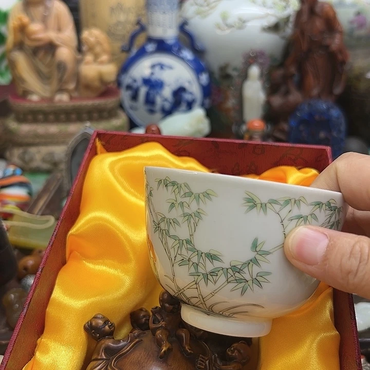 摆件半**过瓷杯！紫砂壶