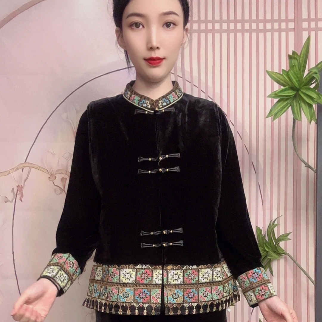 妈妈秋冬加棉国风复古盘扣中老年女装马甲