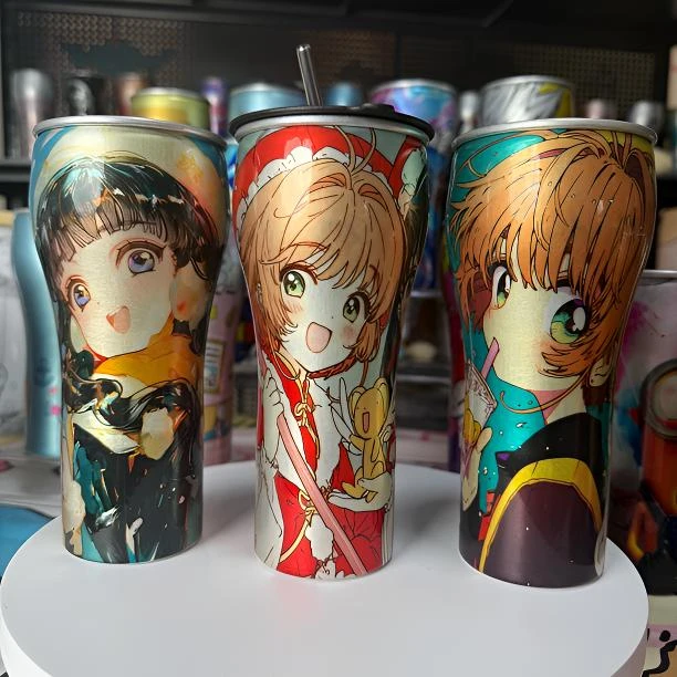 【魔卡少女樱】魔卡少女樱百变小樱原创水杯可乐啤酒杯铝杯带吸管