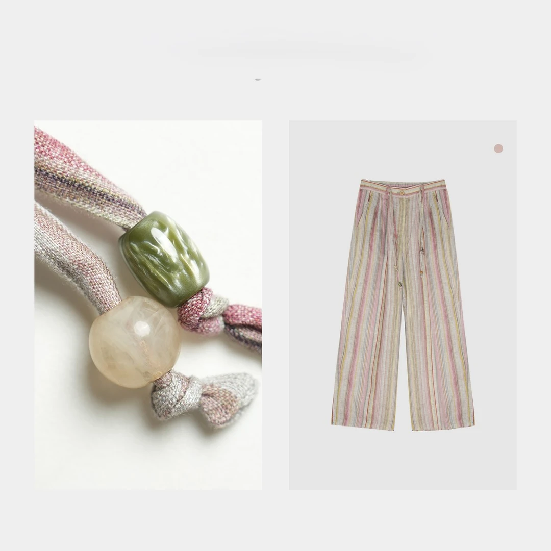 竖条纹裤休闲裤直筒显瘦西裤长裤【条纹时代】