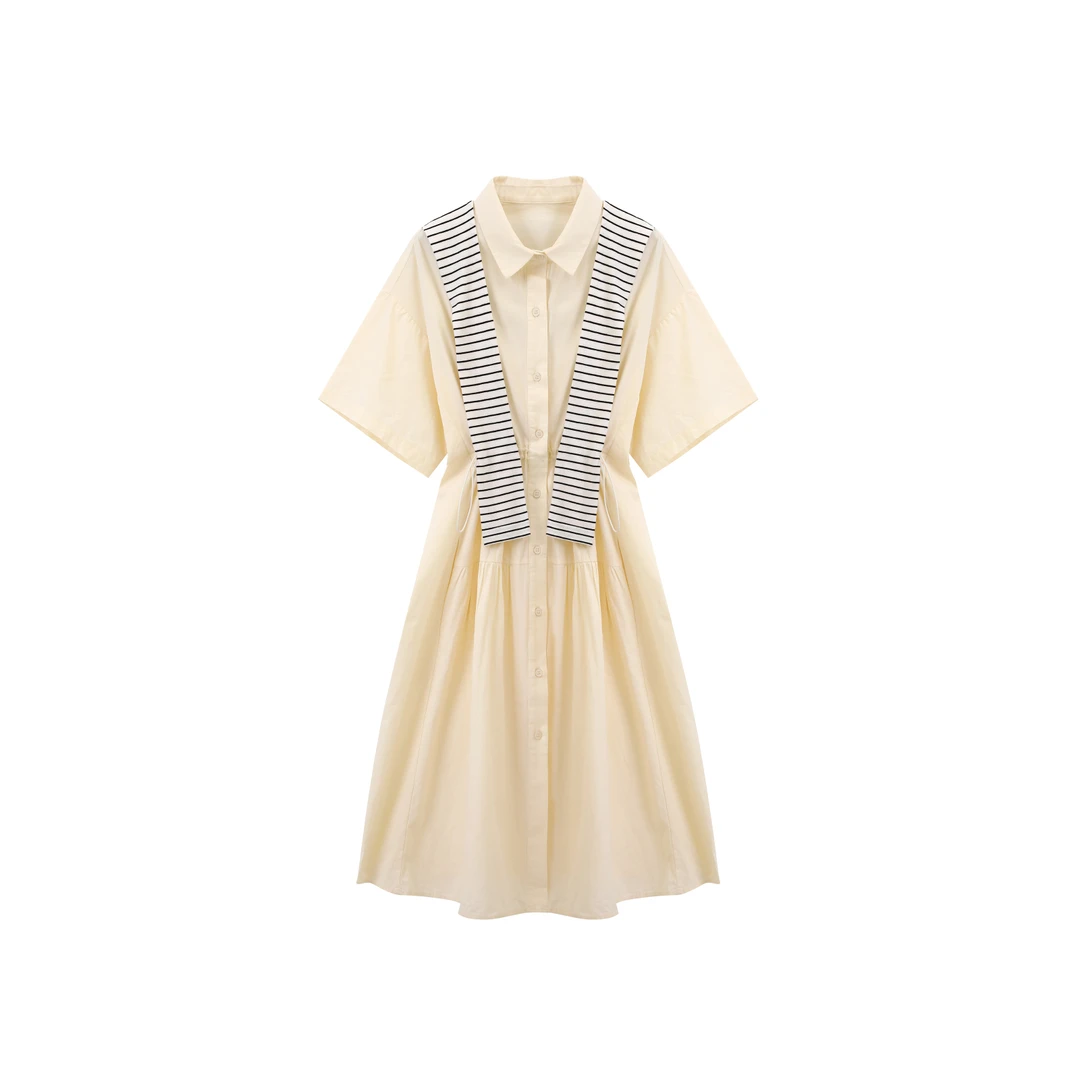 特！门店36&9！减龄学院风休闲披肩俩两件收腰显瘦女式连衣裙L42471